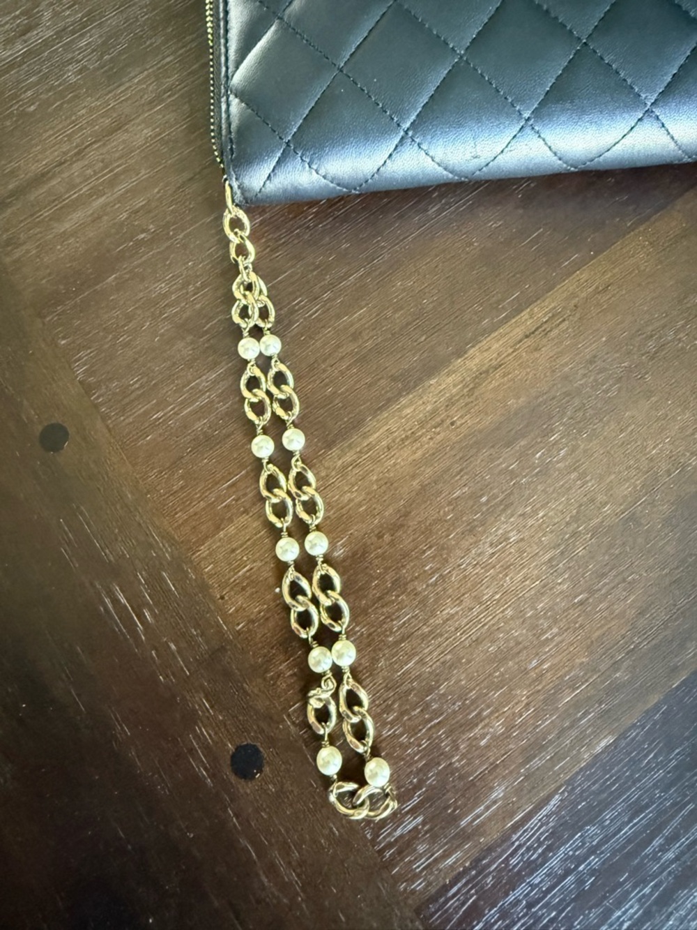 Authentic Chanel Quilted Black Leather Wallet on Chain/Wristlet. W/ bag - Picture 11 of 12
